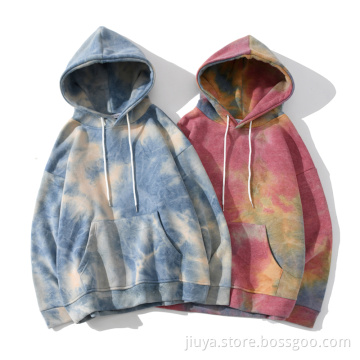 Custom Logo Pullover Cropped Tie Dye Sweatshirts Hoodies